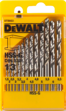 vuurwerk Stadion nieuwigheid Cassette 13-delig, HSS-g metaalboor (diam 1,5mm-6,5mm) per 0,5mm | IB.NL